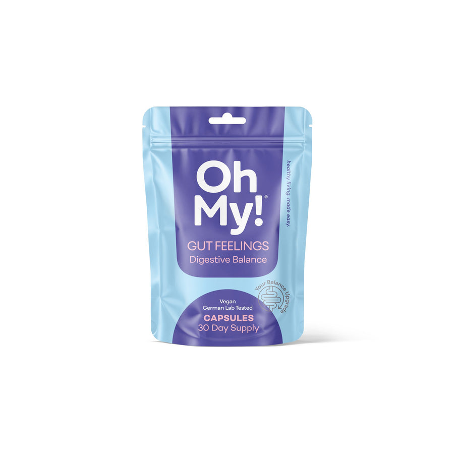 OhMy! Gut Feelings — Digestive Balance Kapseln auf weißem Hintergrund