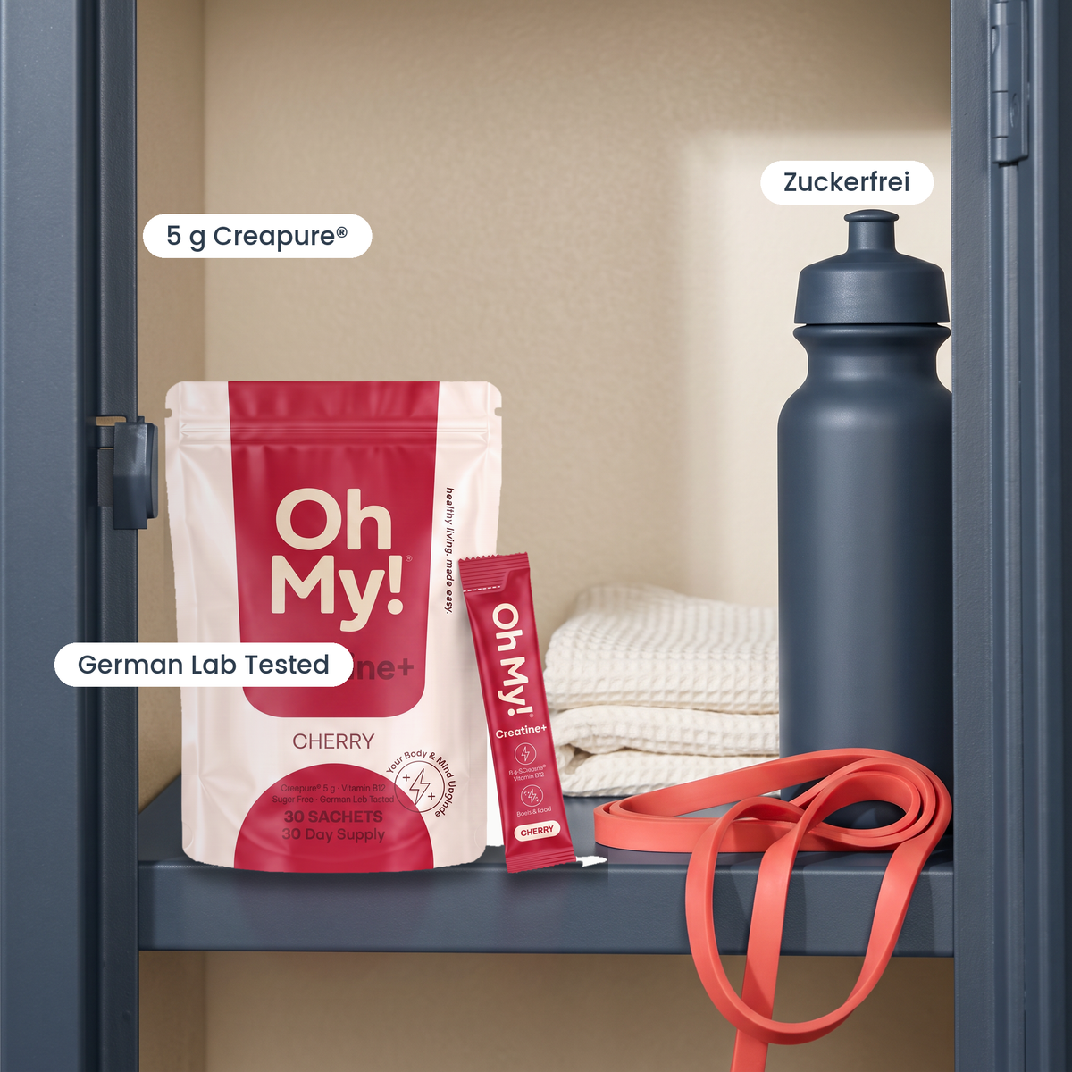 OhMy! Creatine+ Cherry im Gym-Spind