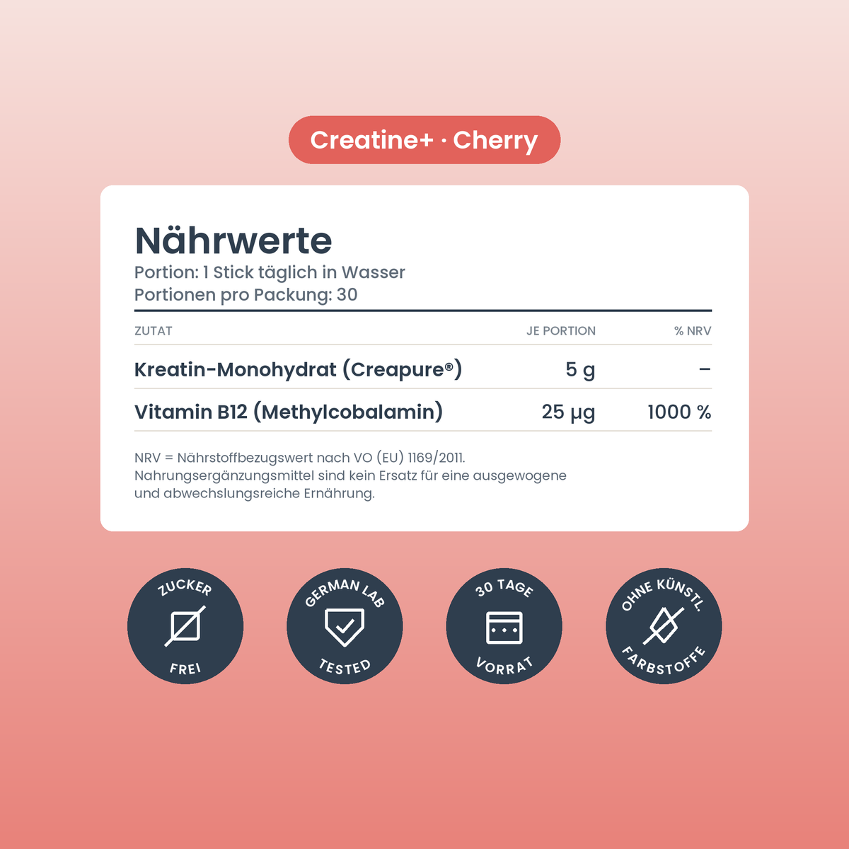 OhMy! Creatine+ Cherry – Nährwerte