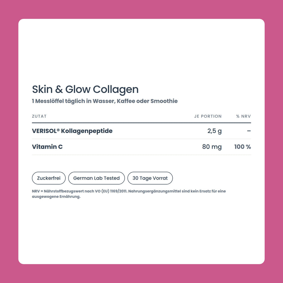 OhMy! Skin & Glow Collagen — Wirkstoffe je Portion