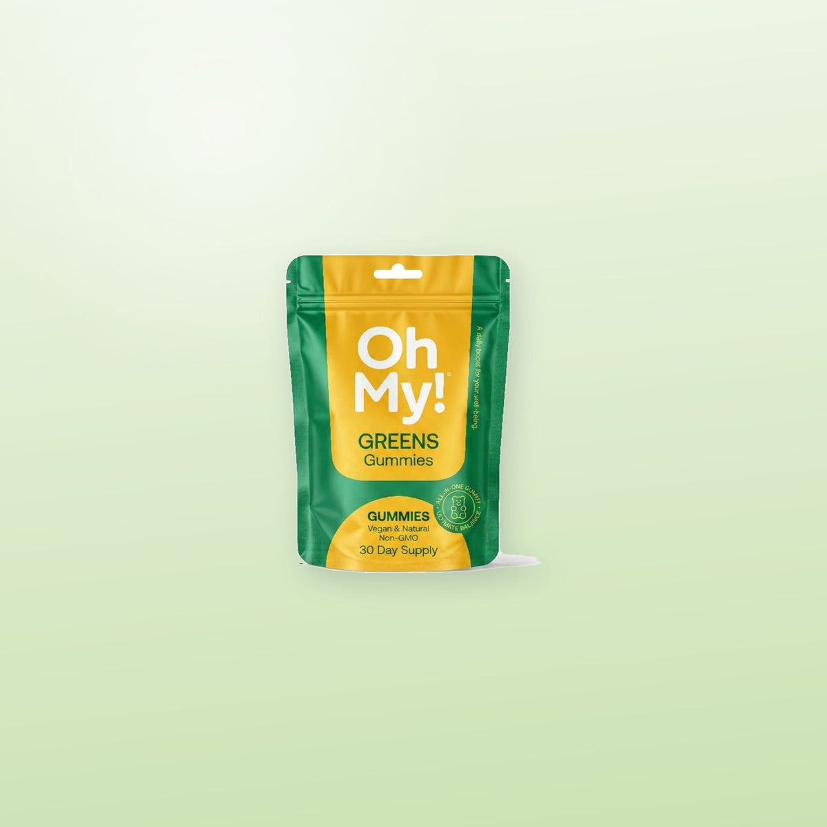 OhMy! Greens Gummies auf gruener Flaeche