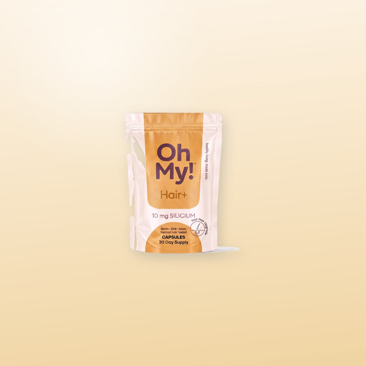 OhMy! Hair+ auf goldener Flaeche
